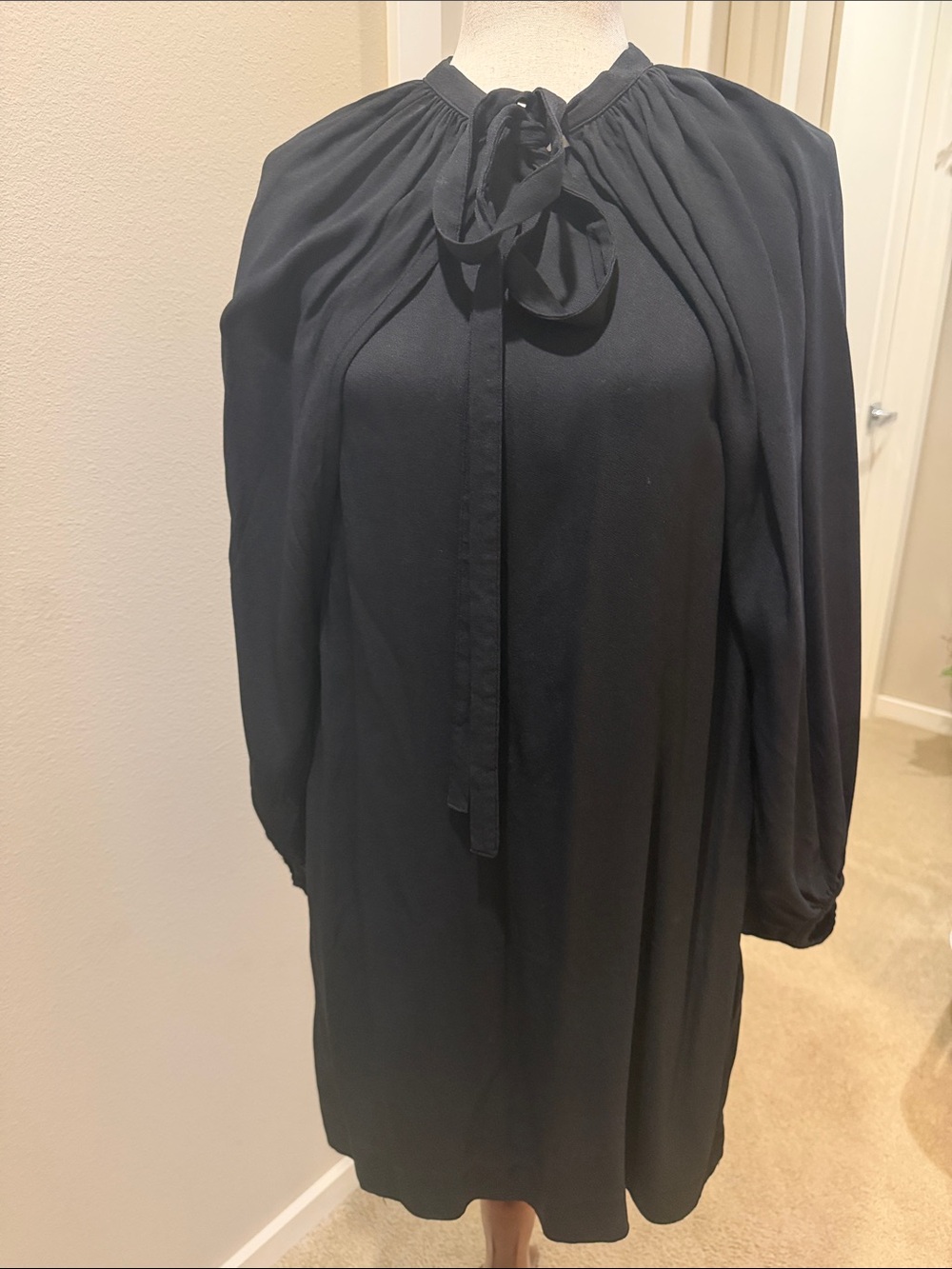 COS Black Long Sleeve Top with Sleeve Cutout Accent